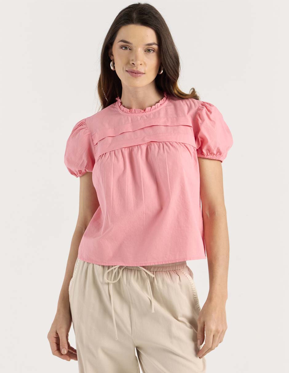 Blusa manga corta para mujer