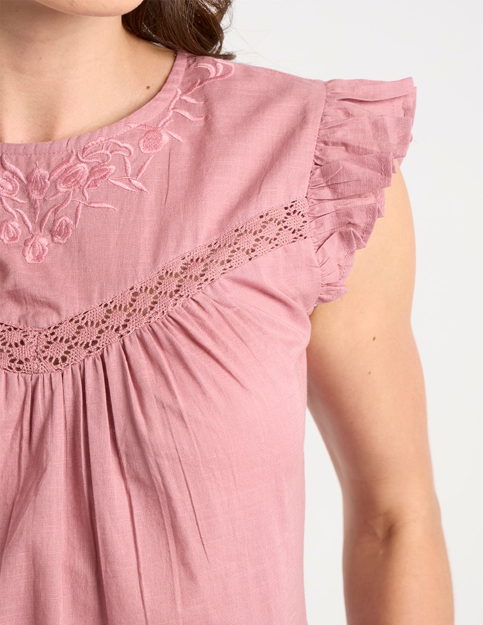 Blusa manga corta para mujer 5