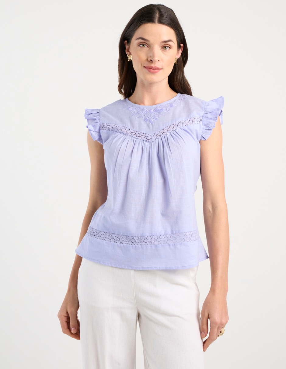 Blusa manga corta para mujer