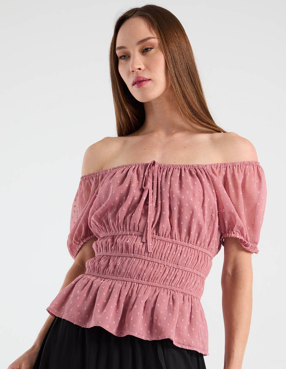Blusa manga corta para mujer