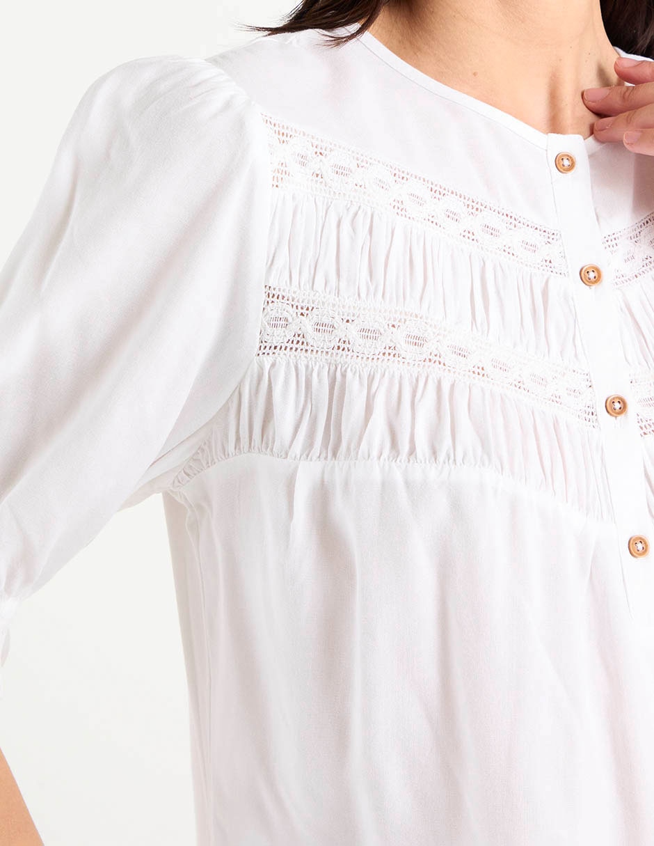 Blusa manga al codo para mujer 4