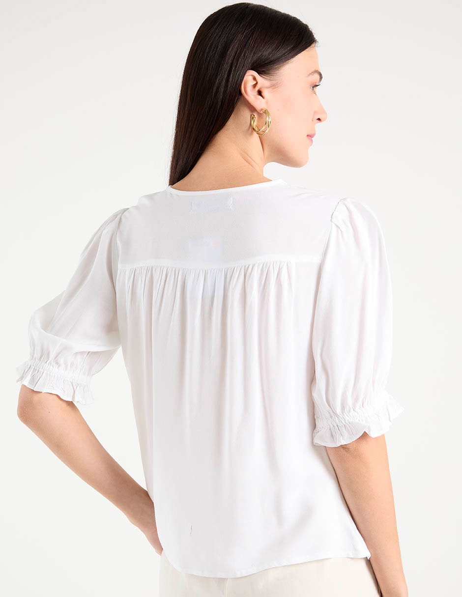 Blusa manga al codo para mujer 6