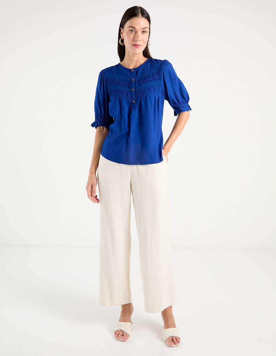 Blusa Week By Weekend manga al codo para mujer