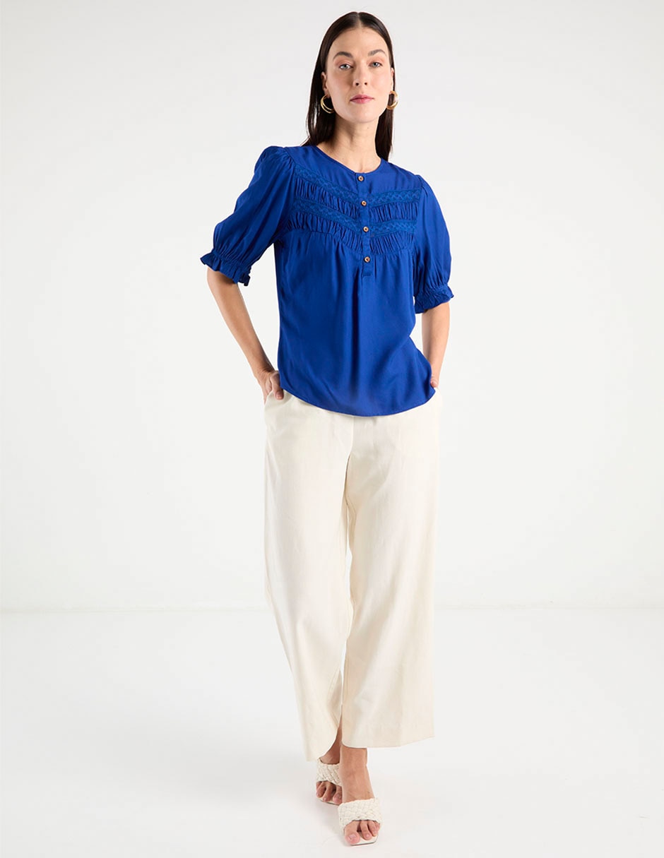 Blusa Week By Weekend manga al codo para mujer