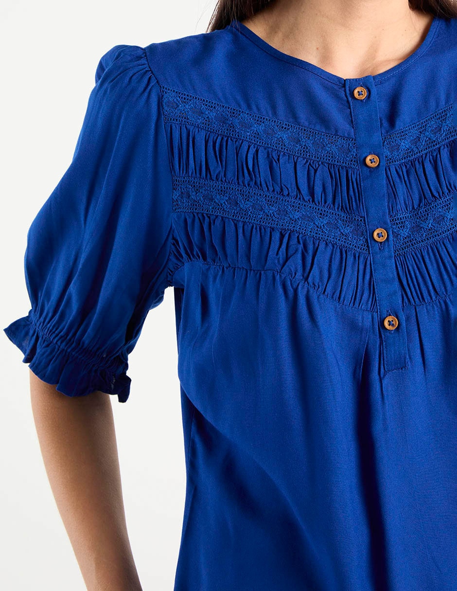 Blusa Week By Weekend manga al codo para mujer
