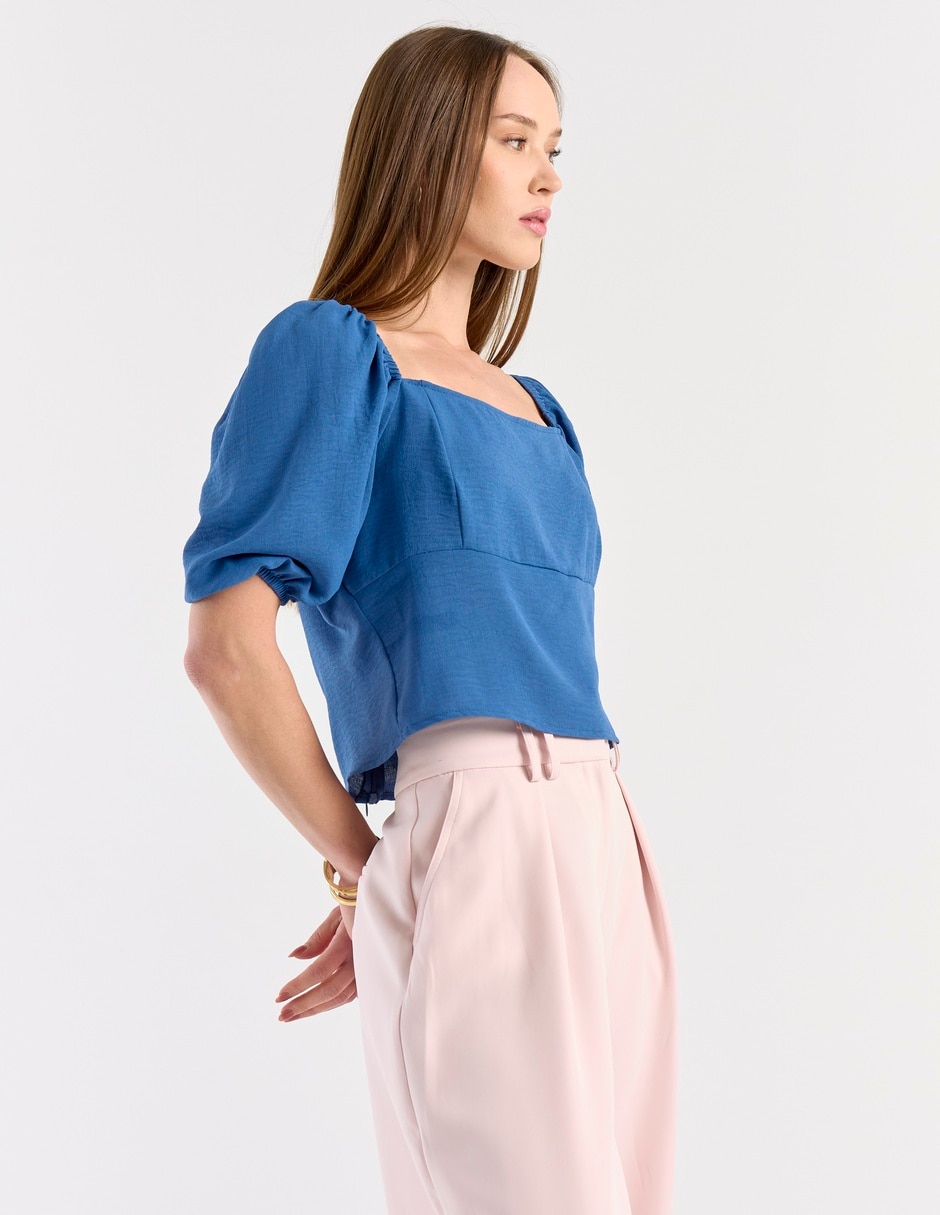 Blusa manga al codo para mujer