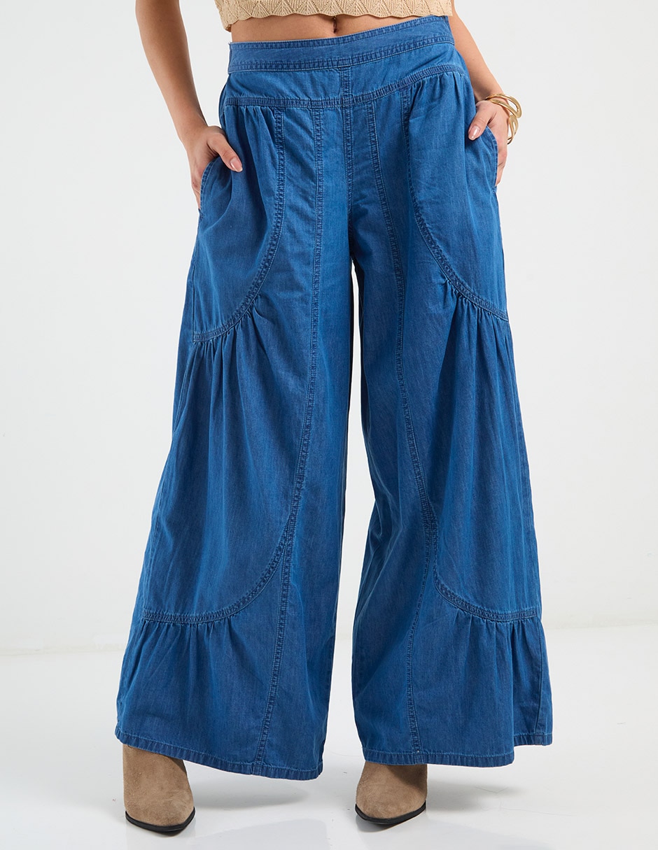 Jeans relaxed acampanado para mujer