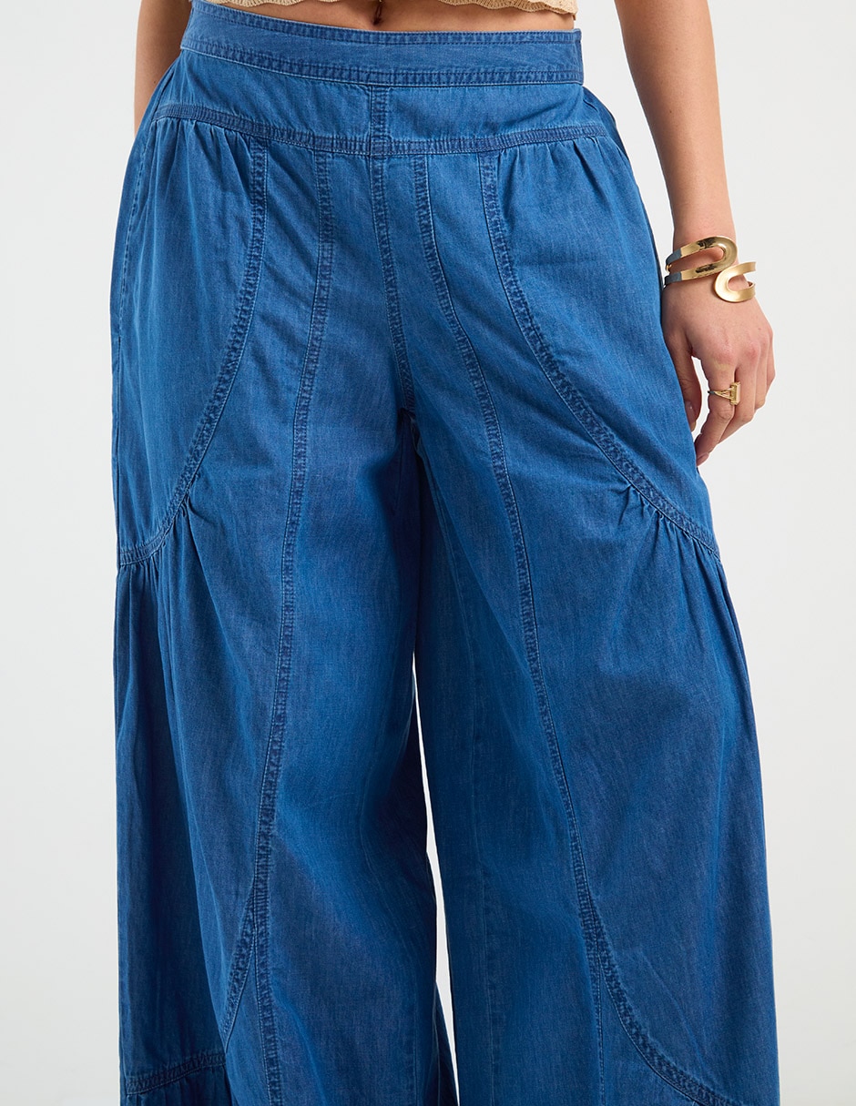 Jeans relaxed acampanado para mujer 4