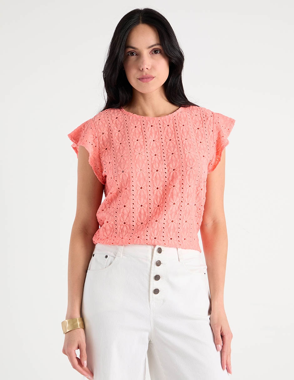 Blusa manga corta para mujer