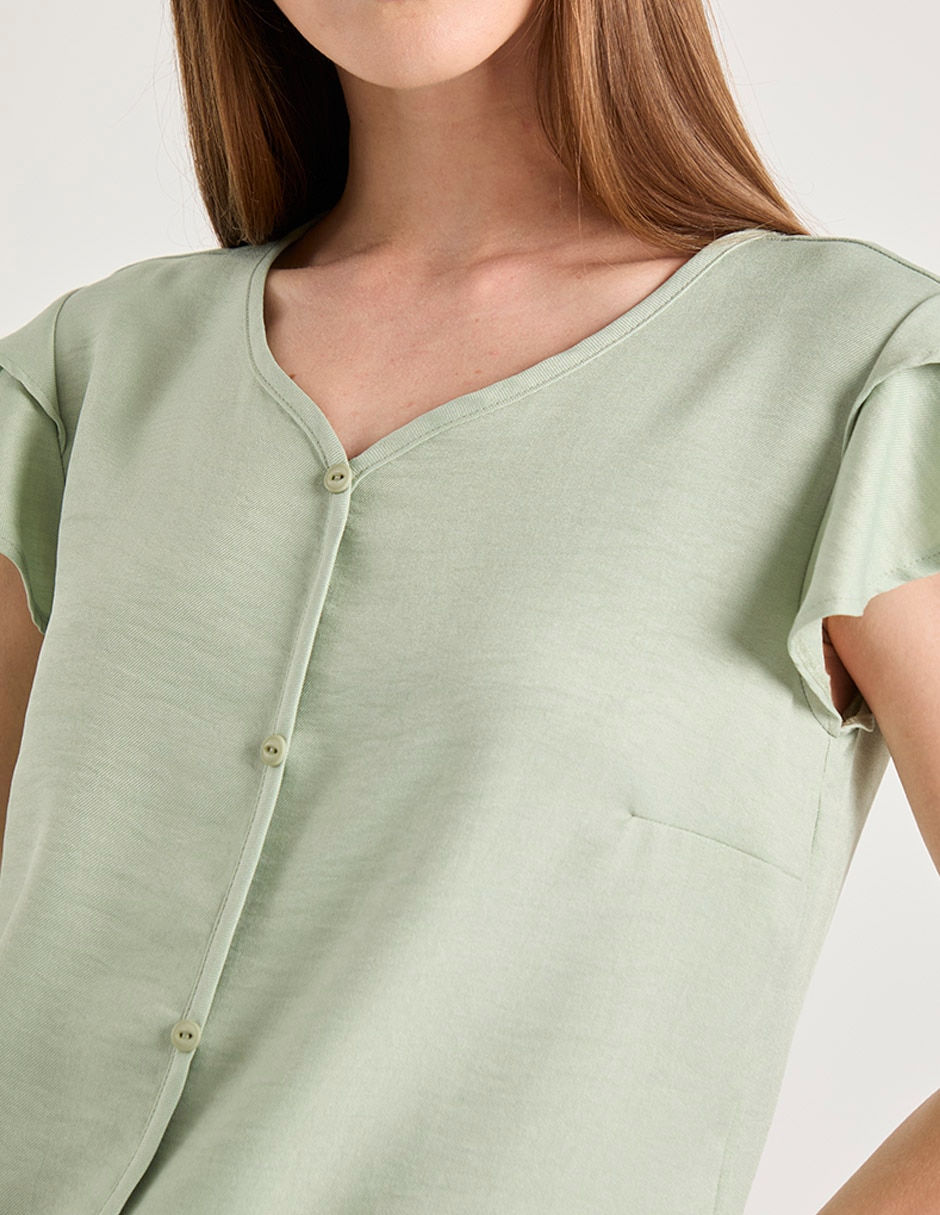 Blusa manga corta para mujer 4
