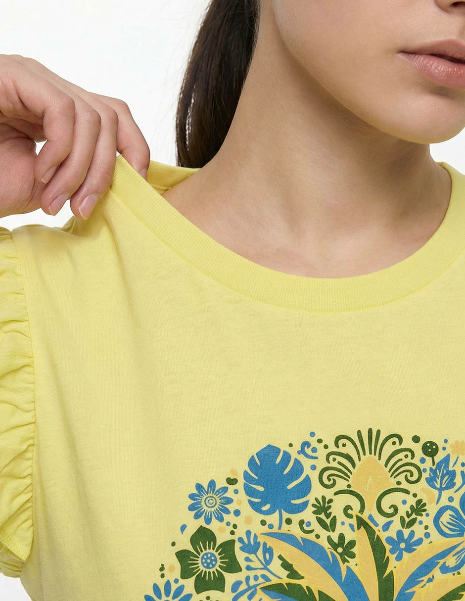 Playera manga corta cuello redondo para mujer 4