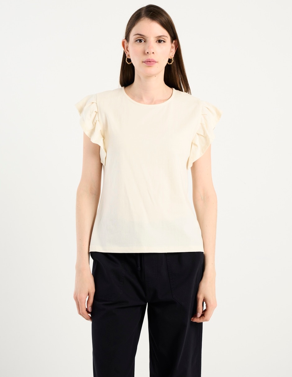 Blusa manga corta cuello redondo para mujer 2